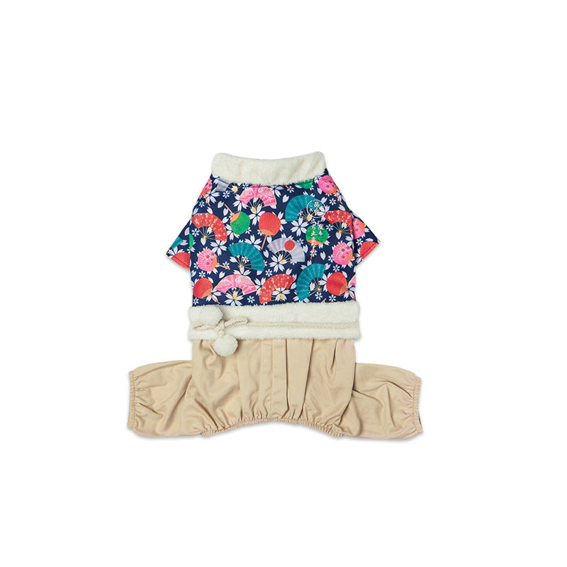 Funny Pet Costume Kimono Beige Pants