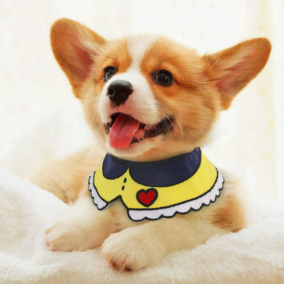 Pet Collar Cartoon Print Yellow Heart