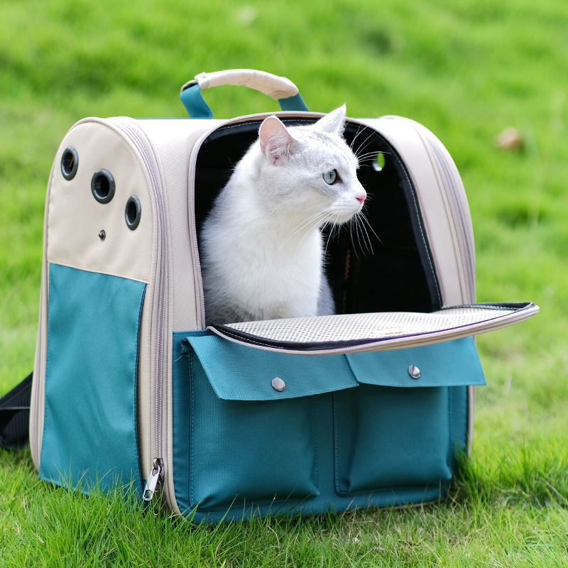 Pet Backpack with Pockets Turquoise