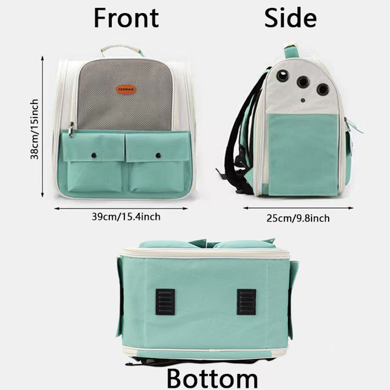 Pet Backpack with Pockets Mint