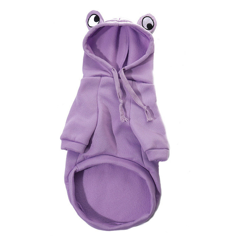 Pet Hoodie Frog Pruple