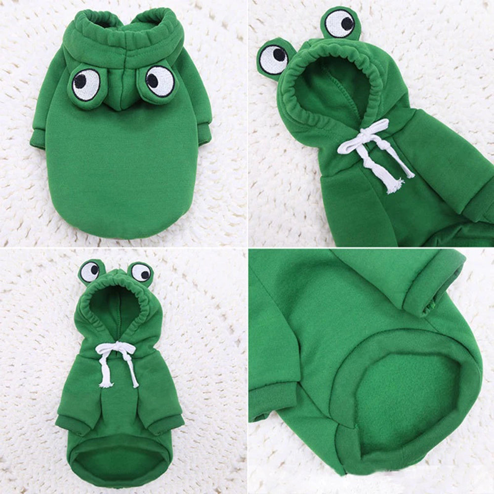Pet Hoodie Frog Green