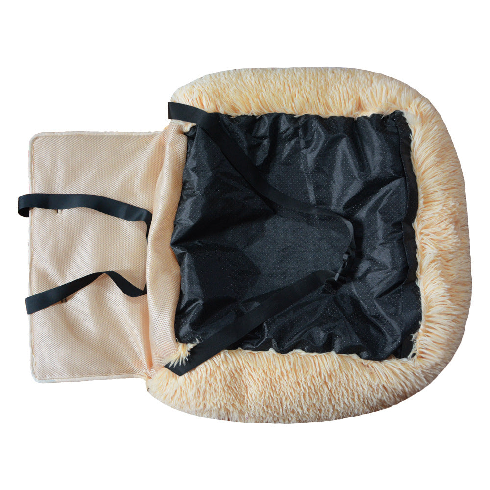 Bottom of apricot fluffy car seat