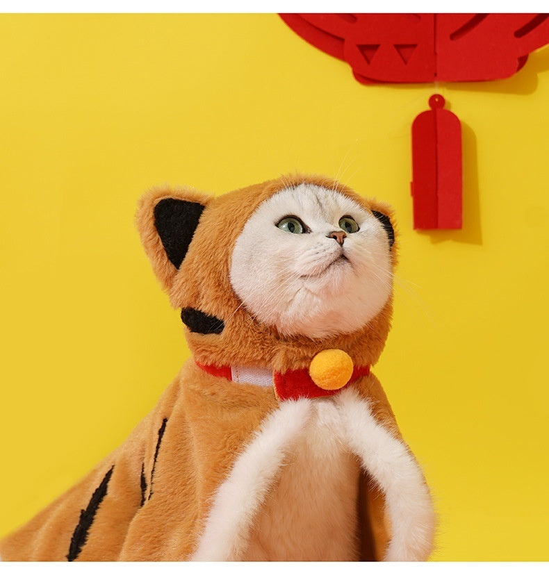 Funny Pet Costume Tiger Cape