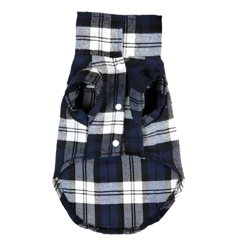 Pet Plaid Shirt Blue