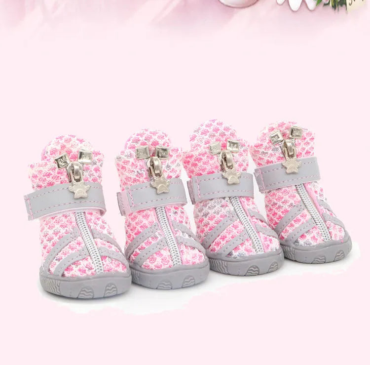 Pet Shoes Paw Charm Pink