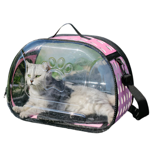 Pet Bag Portable Transparent Pink