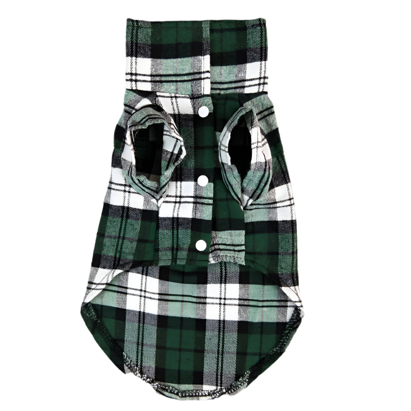 Pet Plaid Shirt Green