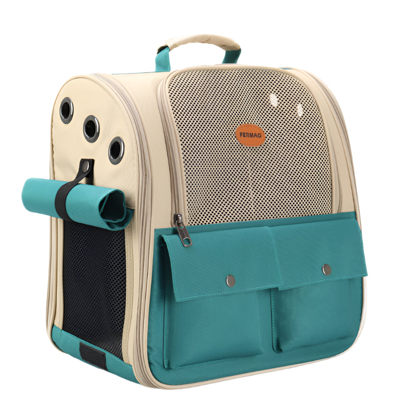 Pet Backpack with Pockets Turquoise