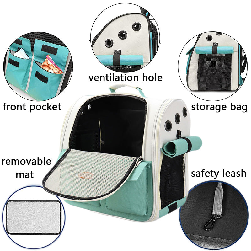 Pet Backpack with Pockets Mint