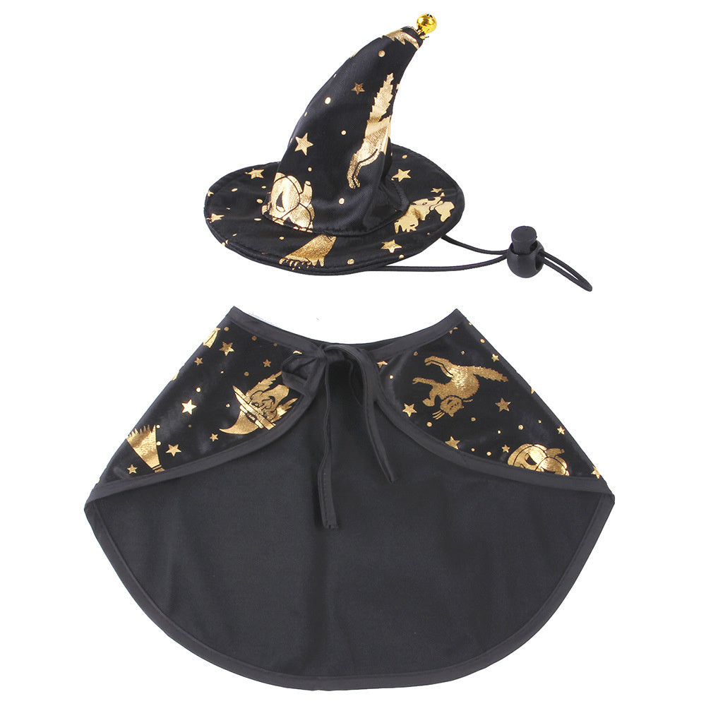 Funny Costume Wizard Cape and Hat Gold