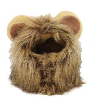 Funny Pet Headwear Lion Mane Brown