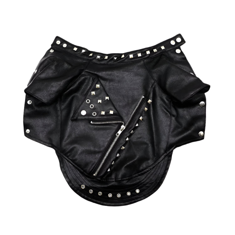 Pet Leather Jacket  Zipper