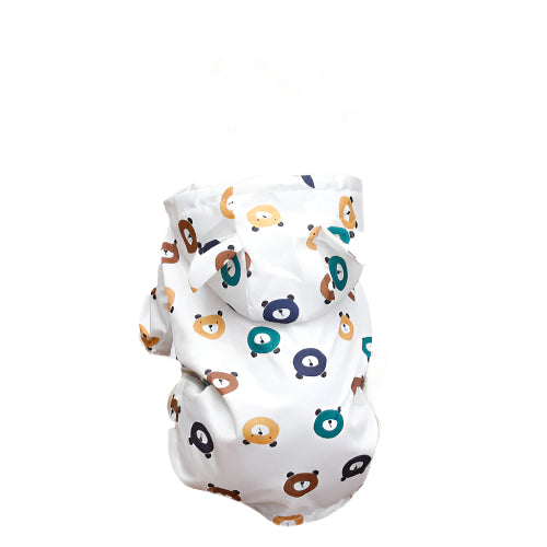 Pet Rain Coat Animal Print Bear