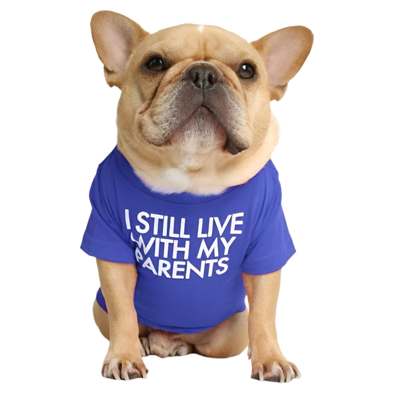 Pet T-shirt Funny Text Blue