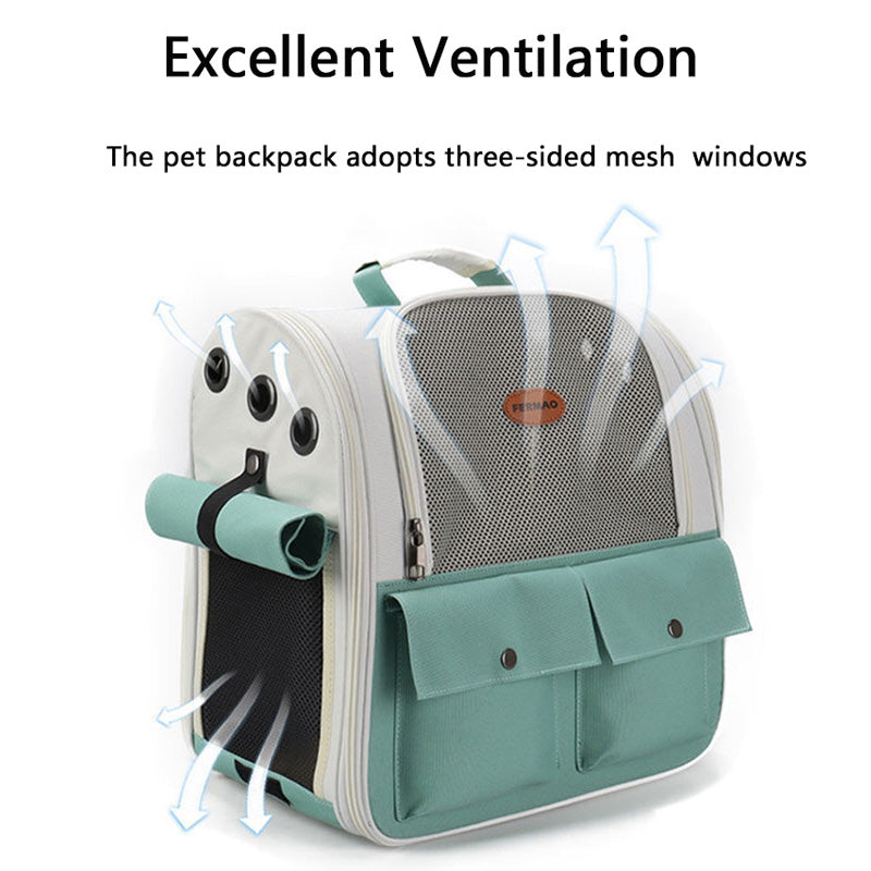 Pet Backpack with Pockets Mint