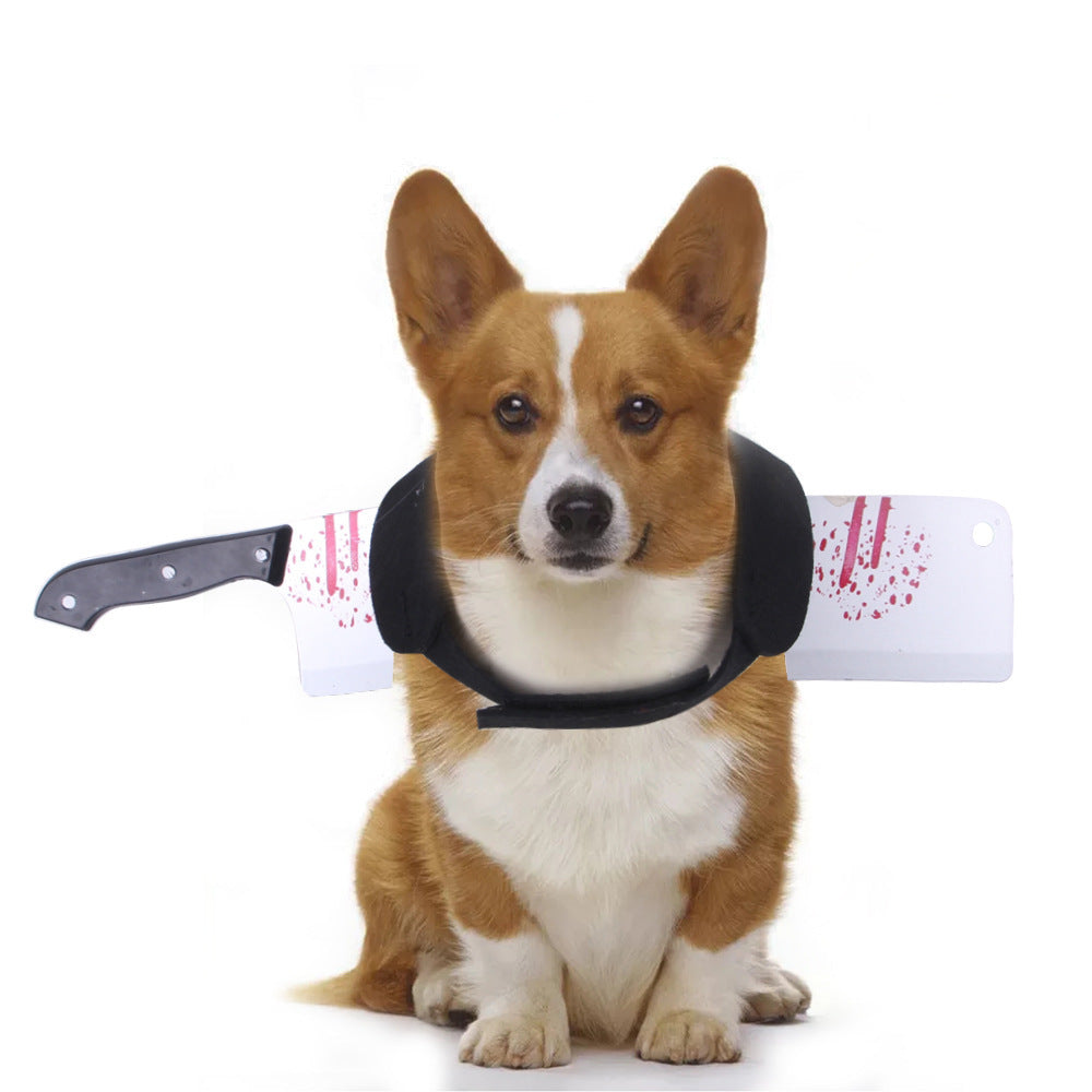 Funny Pet Costume Bloody Tools Cleaver