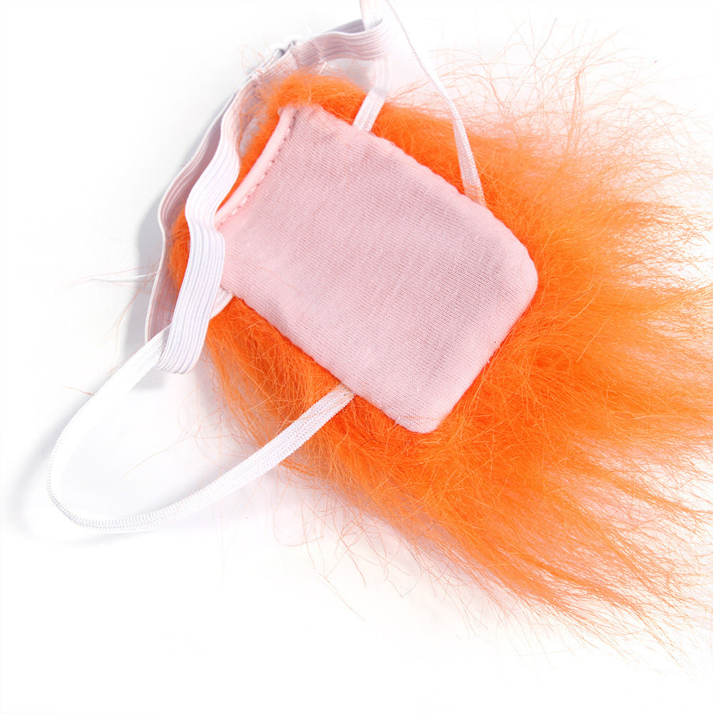 Funny Pet Headwear Coloured Wig Orange