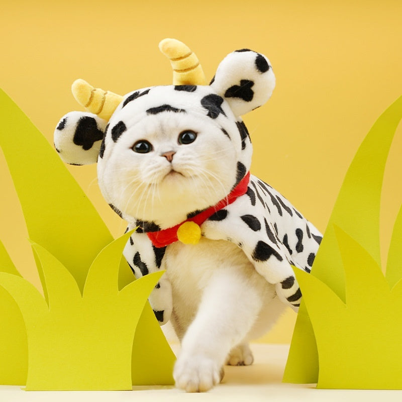 Funny Pet Costume Cow Cape